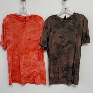Lululemon Mens Tie-Dye T-Shirt Set in Red and Brown